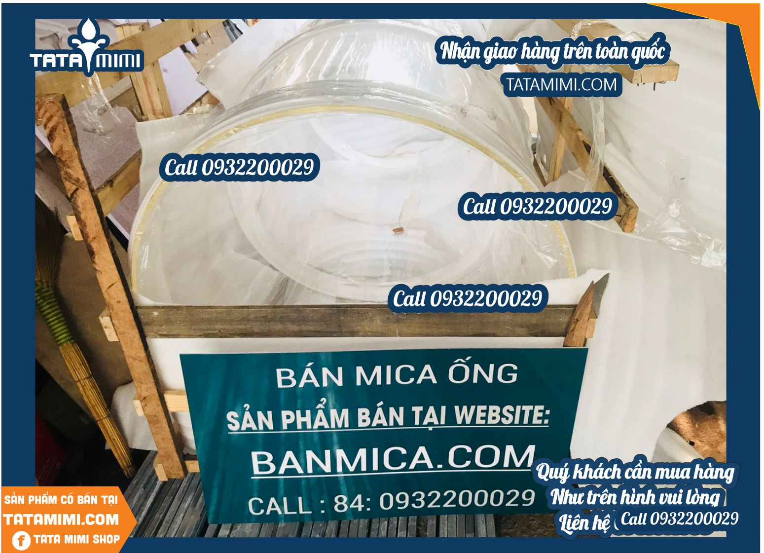  Ống mica đường kính lớn có nhận cắt theo yêu cầu