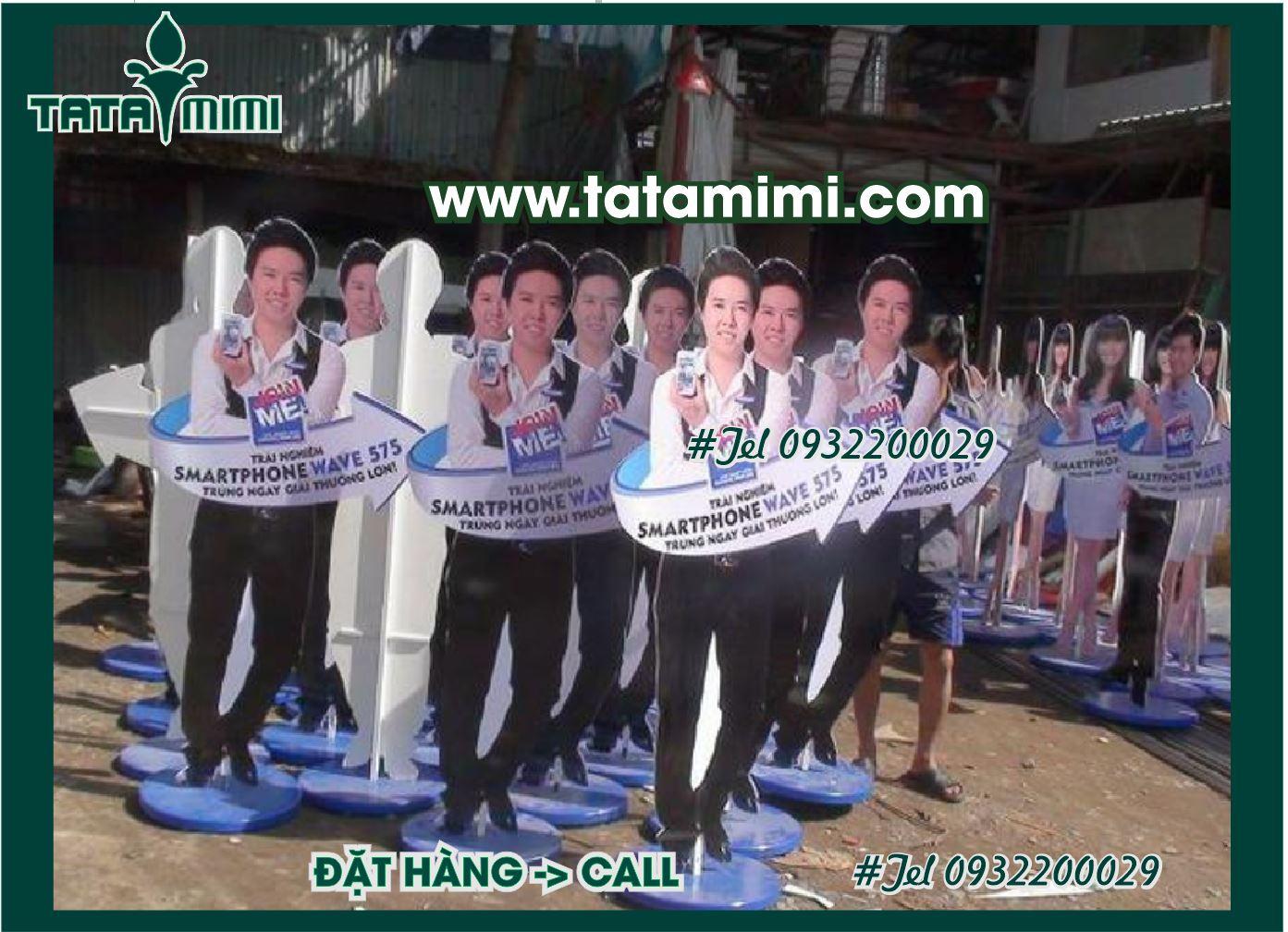 Làm standee mô hình người nhiều mẫu