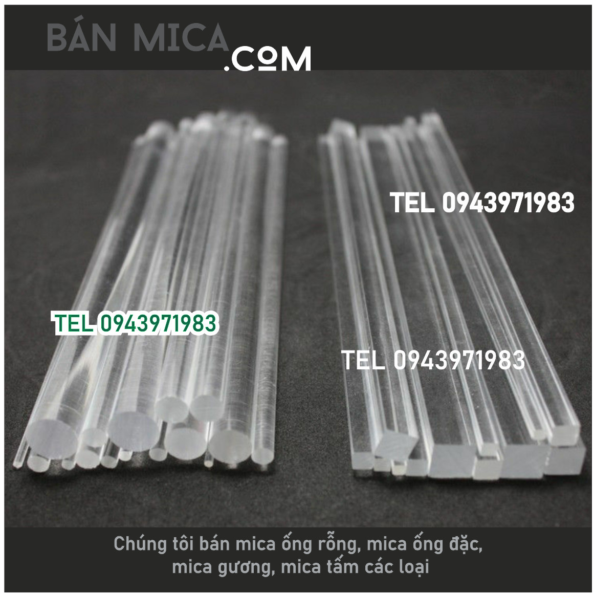 Ống mica đặc có đường kính bao nhiêu