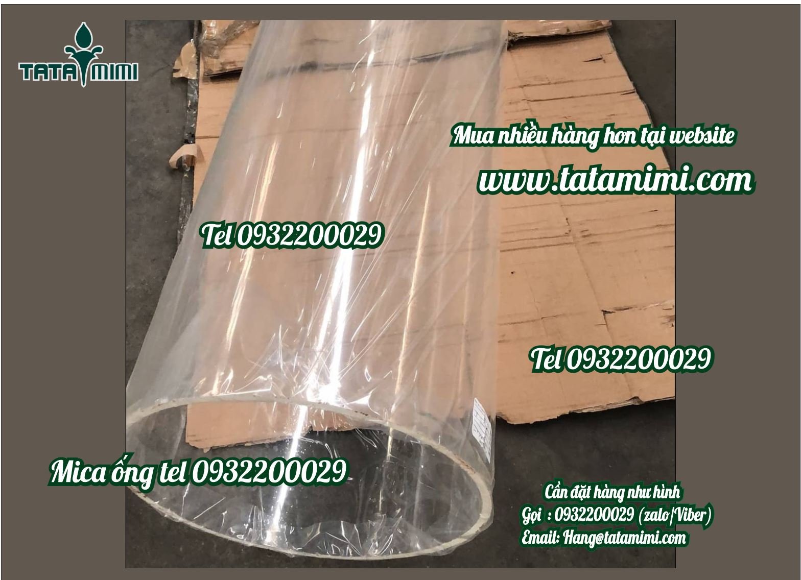 Ống mica các màu đặt hàng