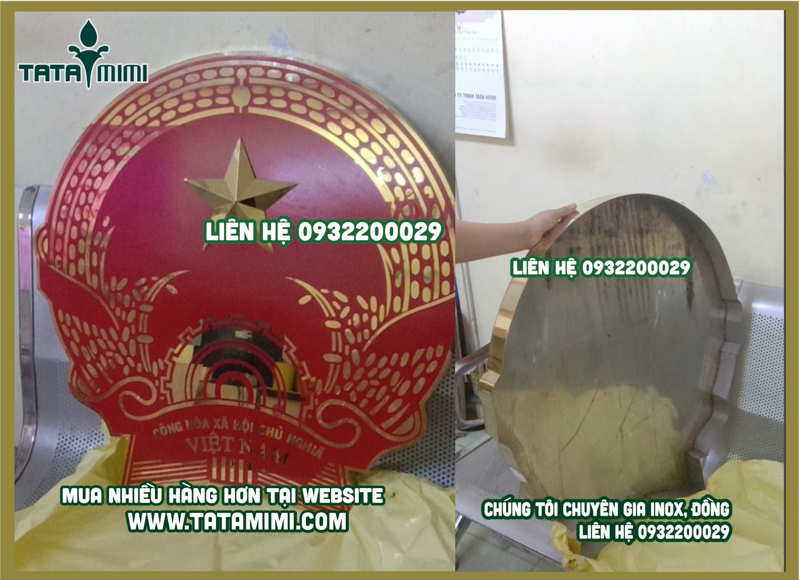 Quốc huy in nổi sắc nét
