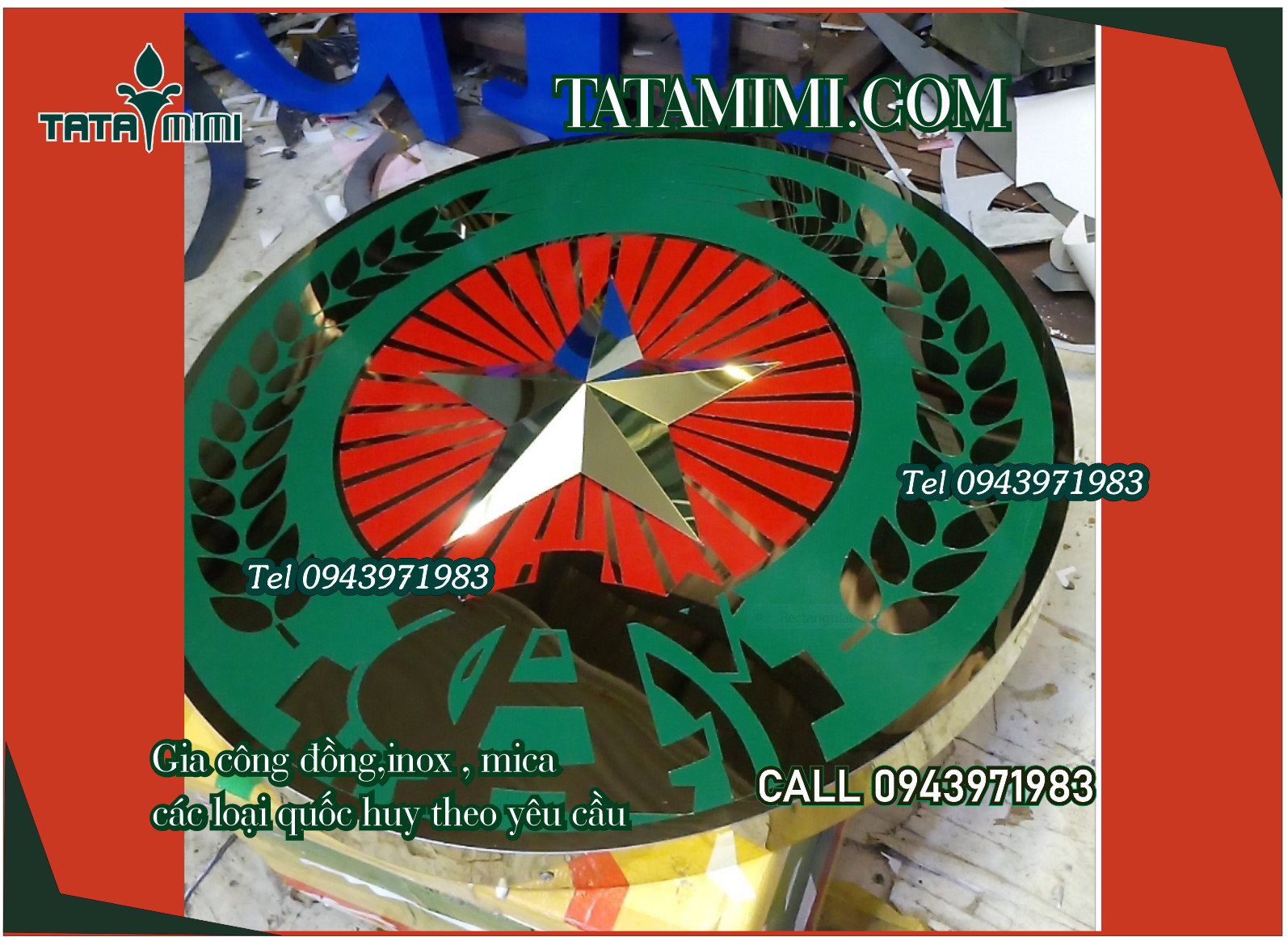 Quốc huy làm theo đường kính đơn đặt hàng
