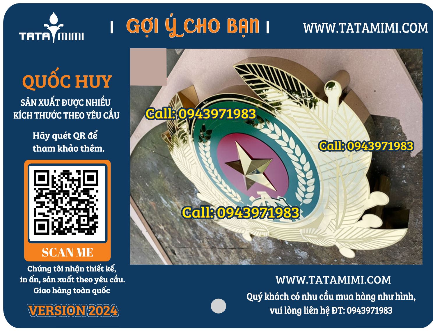 Quốc huy inox công an 