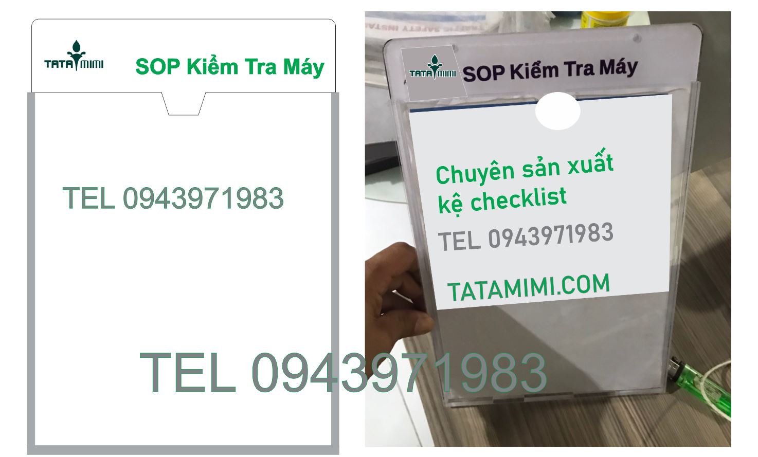 Hộp Sop Kiểm tra máy bằng mica treo tường