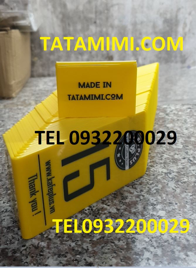 Số bàn mica vàng Caffee Plus