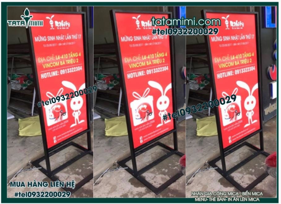 Standee có 2 mặt nội dung để ngoài trời 