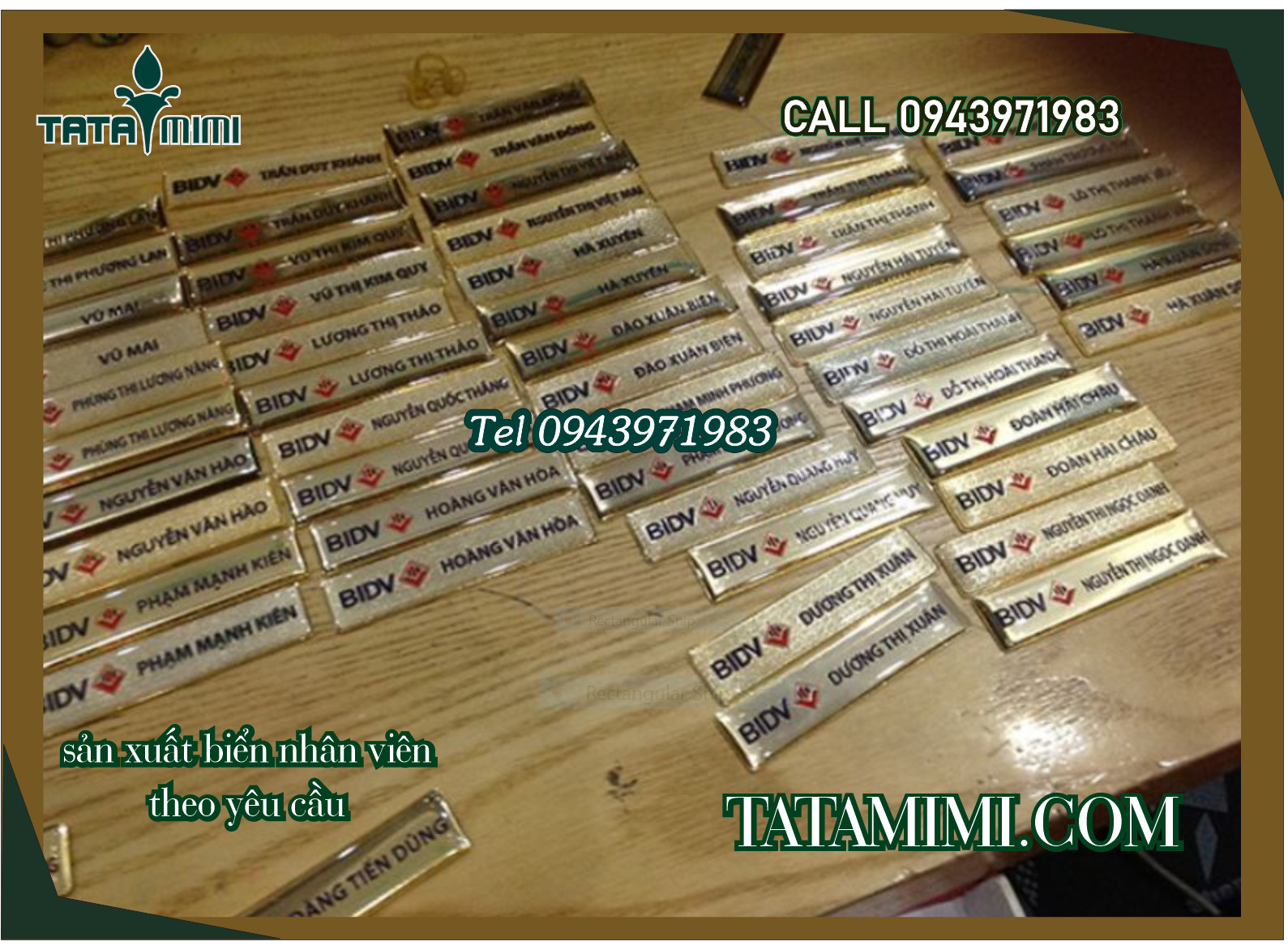 Thẻ tên nhân viên thay thế và không thay thế nội dung được