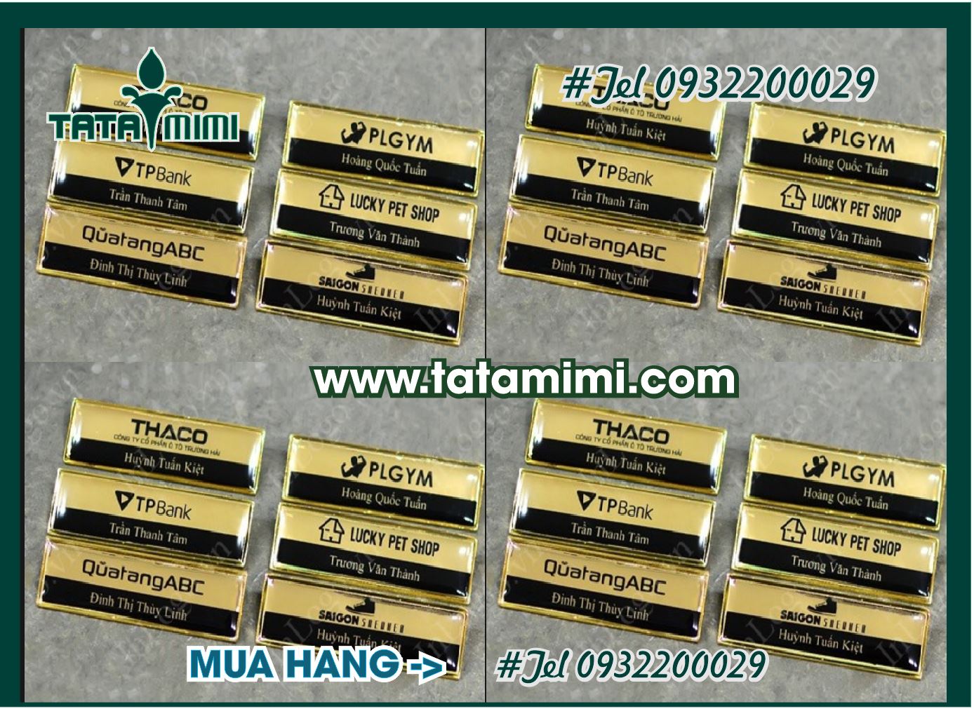 Thẻ tên nam châm cho chuỗi nhà hàng