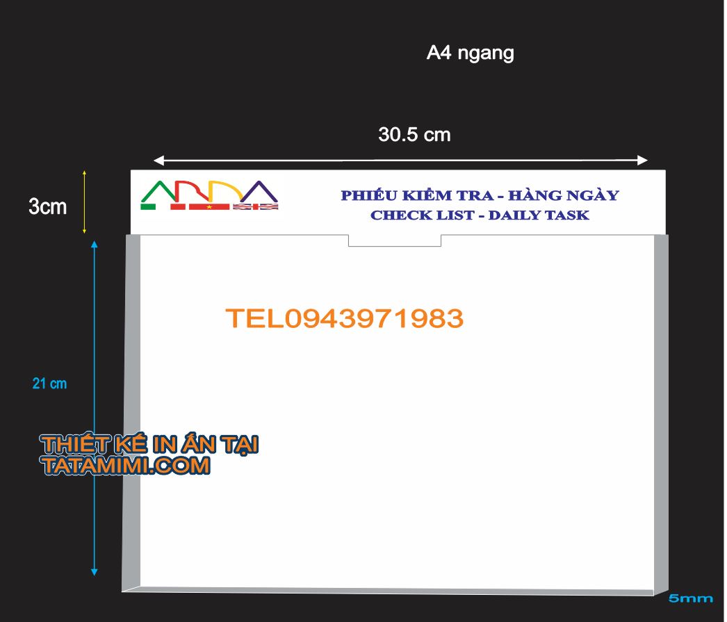 Kích thước checklist A4 đứng và A4 ngang như thế nào