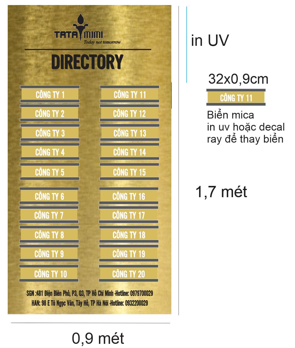 Biển sơ đồ tòa nhà ,Biển Directory Inox