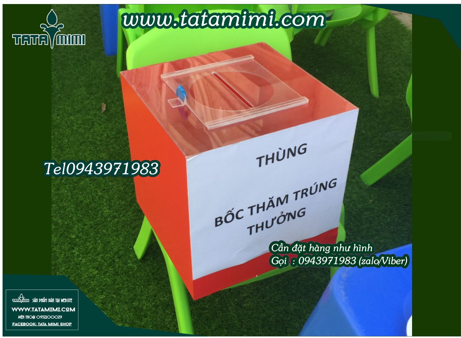 Thùng mica trong nội dung được bồi decal