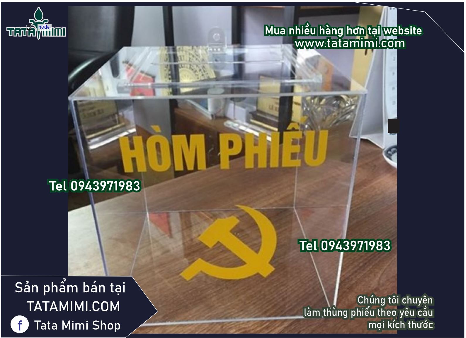 Thùng bỏ phiếu với kích thước nào