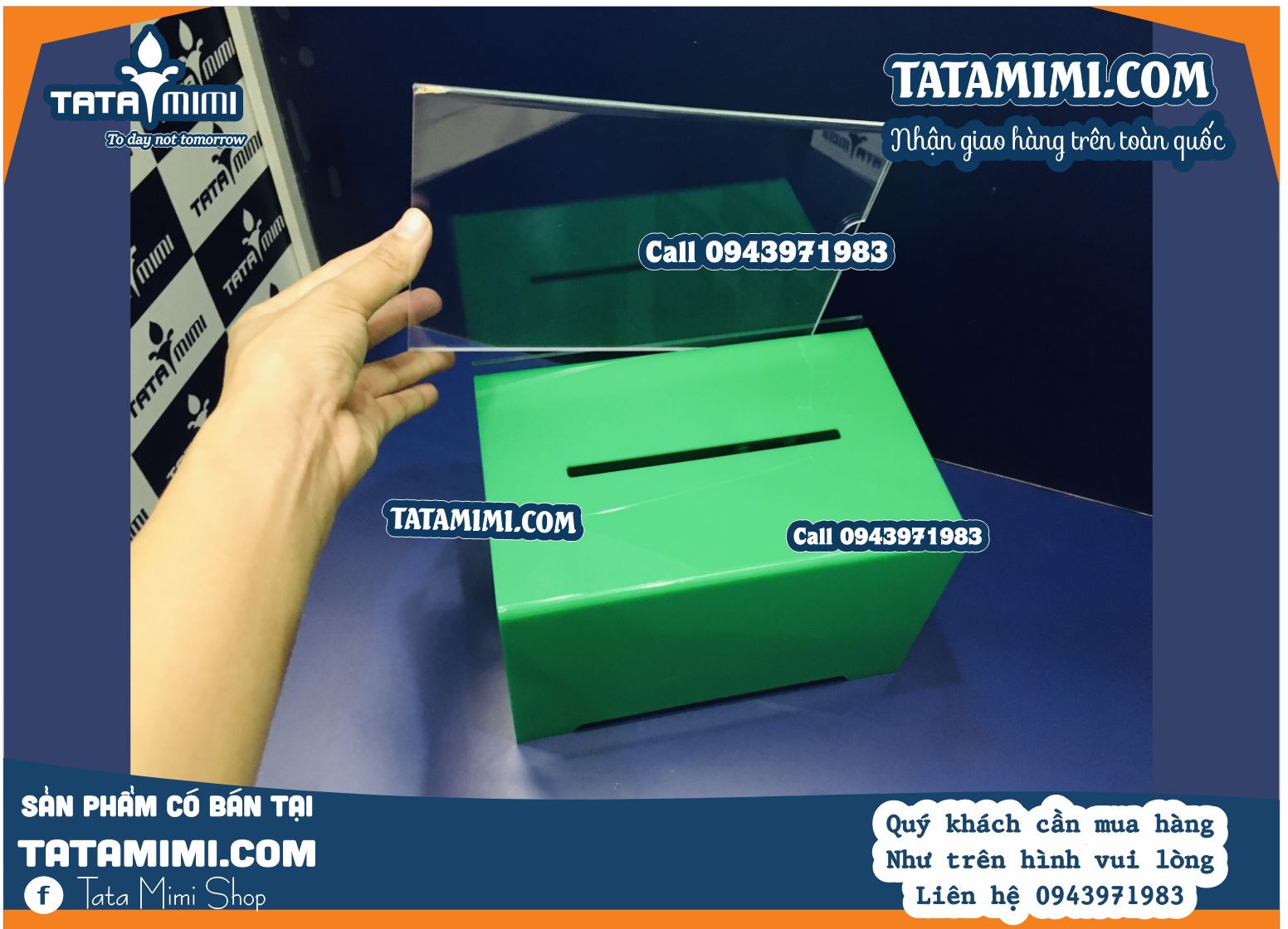 Hộp tipbox mica theo màu yêu cầu