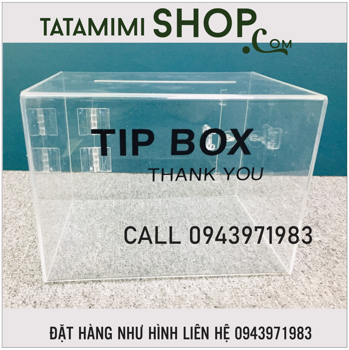 Thùng tip box từ 2 màu mica đen và trắng