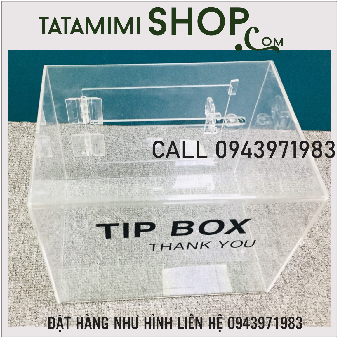 Thùng tip box từ 2 màu mica đen và trắng