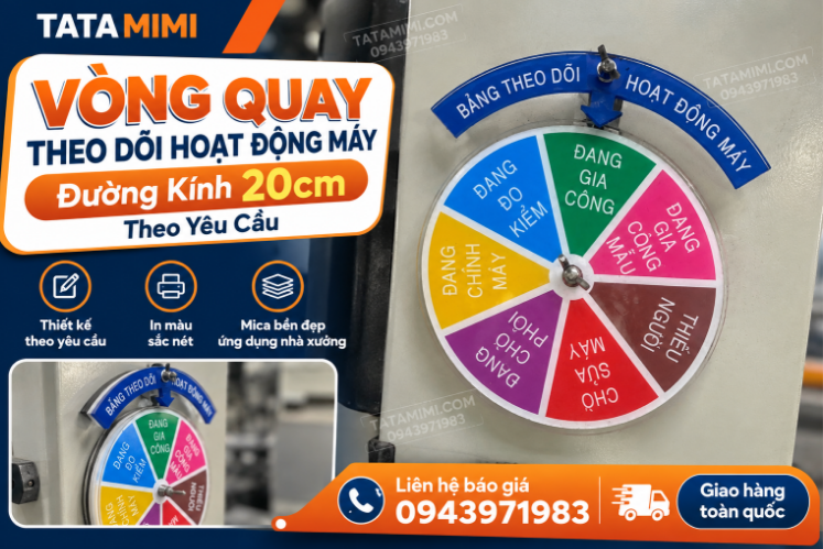 Vòng Quay Theo Dõi Hoạt Động Máy Đường Kính 20cm Theo Yêu Cầu
