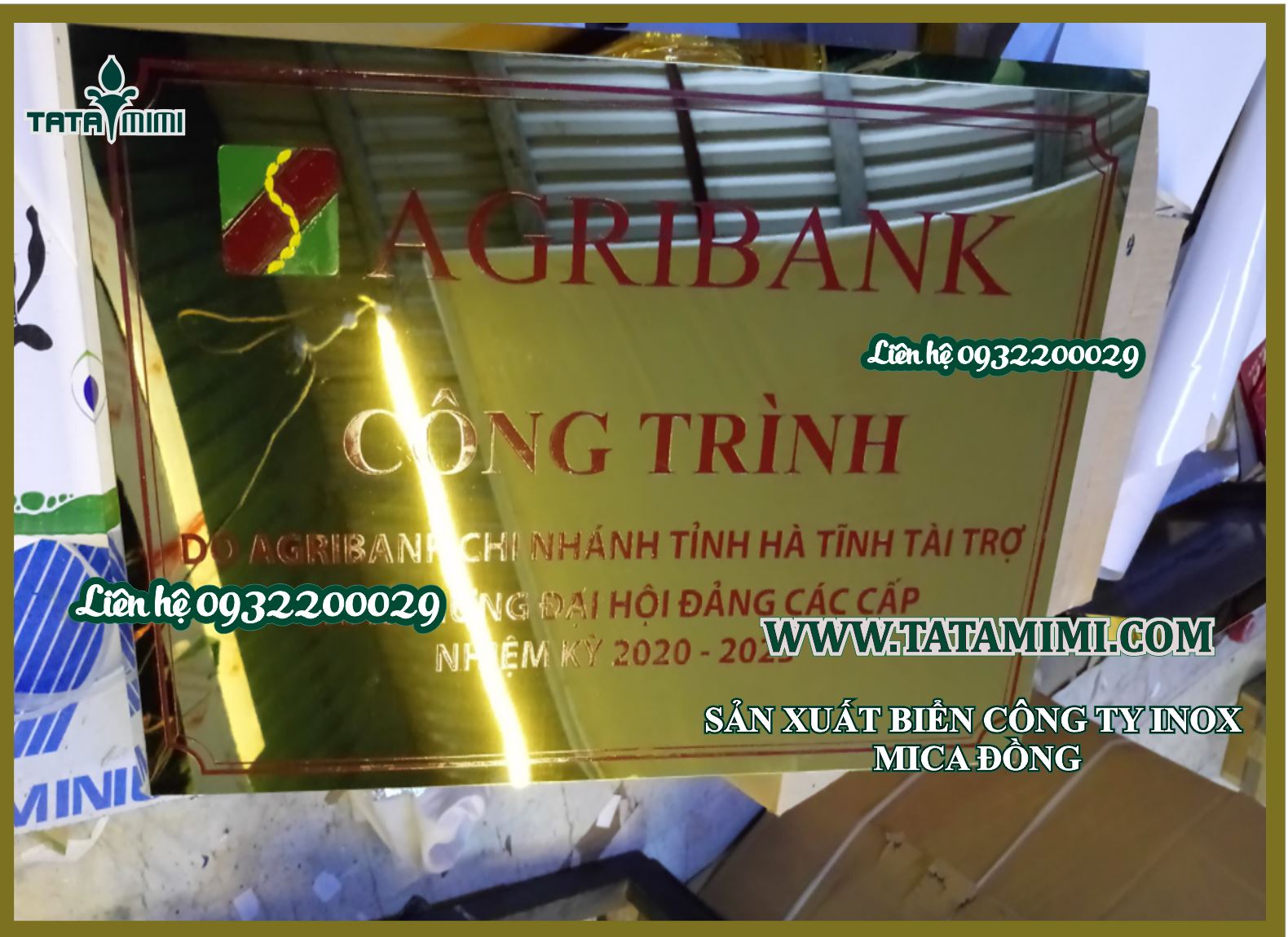 Biển inox ngân hàng nông nghiệp Agribank