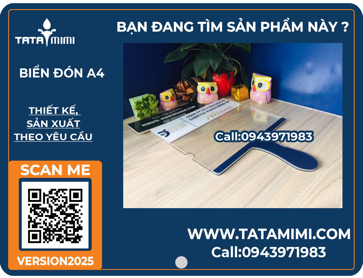 Biển đón sân bay mica đen A4 cho hướng dẫn viên du lịch