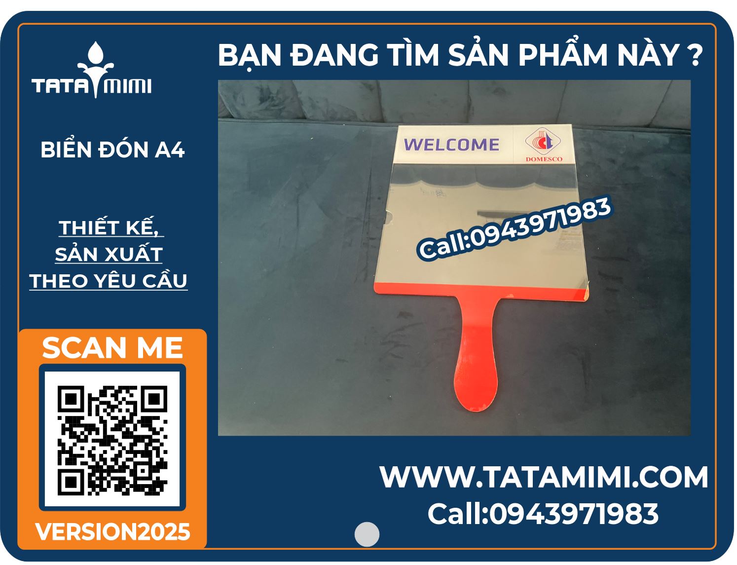 Thiết kế in ấn biển đón mica A4 ngang