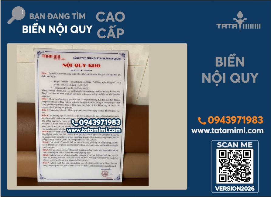 Biển nội quy 60x90 cm