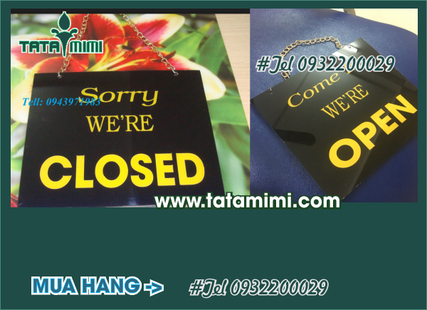 Địa chỉ bán biển closed open cho showroom