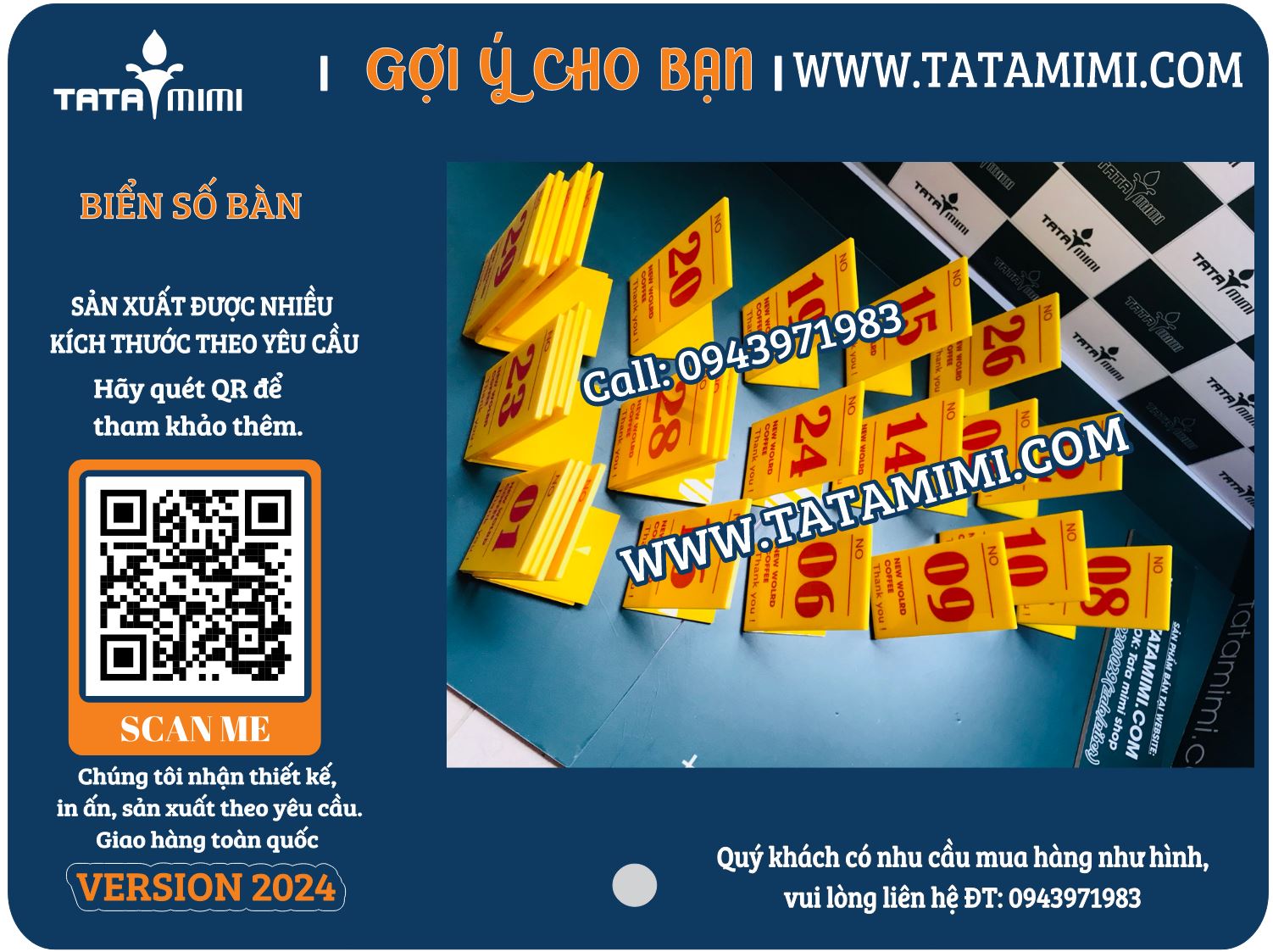 Mẫu biển số bàn mica đẹp