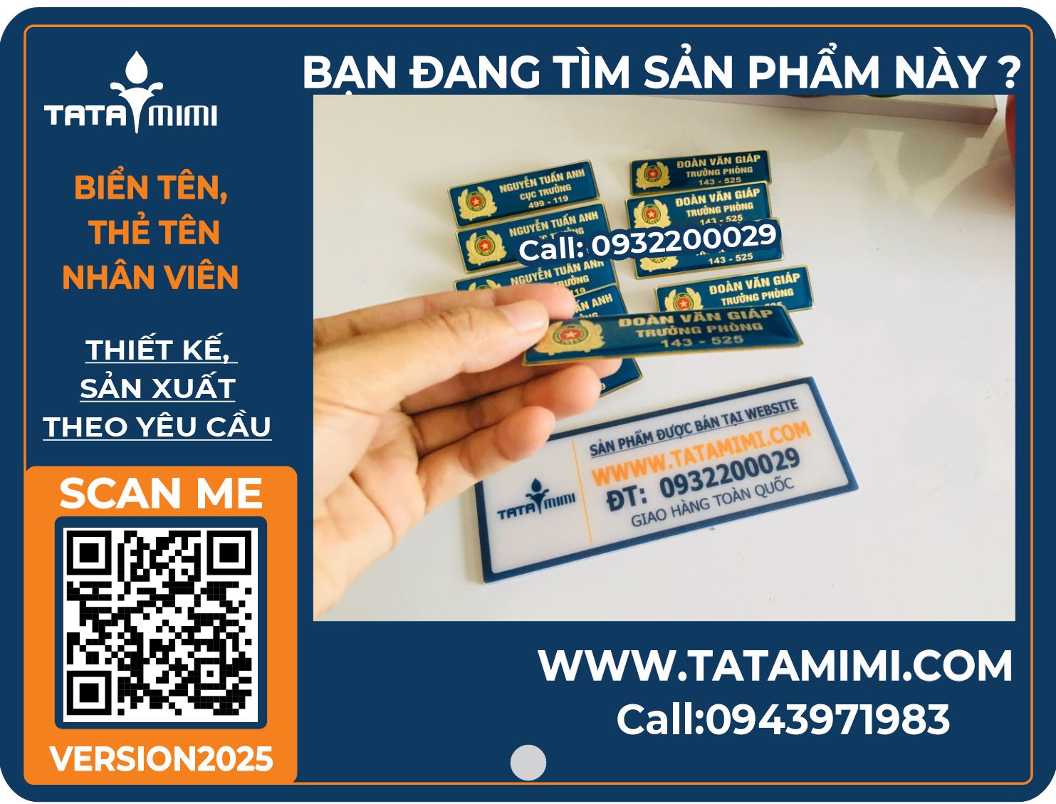 Biển tên nhân viên các ngành nghề công an, bộ đội