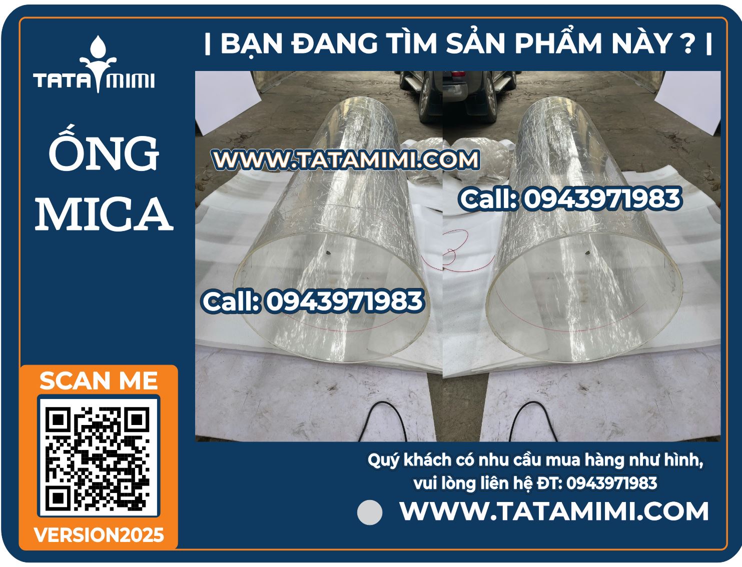 Cắt ống mica đường kính lớn thành các đoạn ngắn