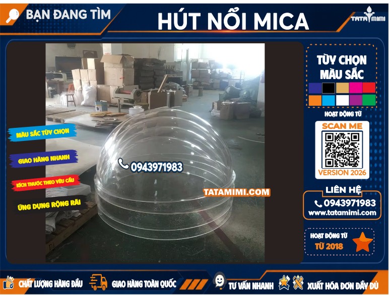 Quả cầu hút nổi mica trong 60cm