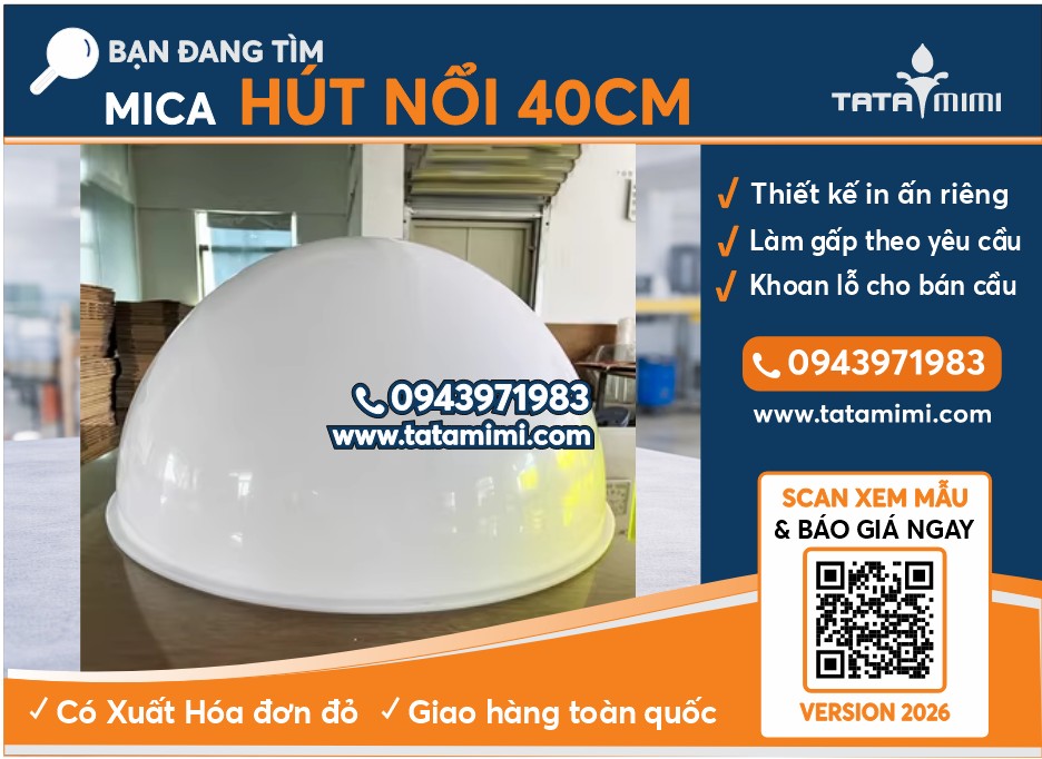 Hút Nổi Mica 40cm Trắng Sữa Là Gì?