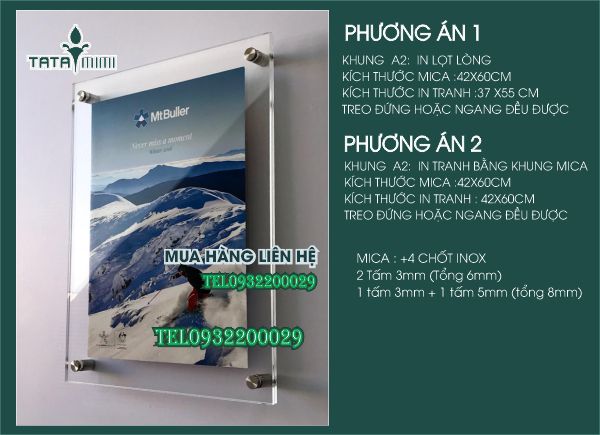 Khung mica A2 treo tường