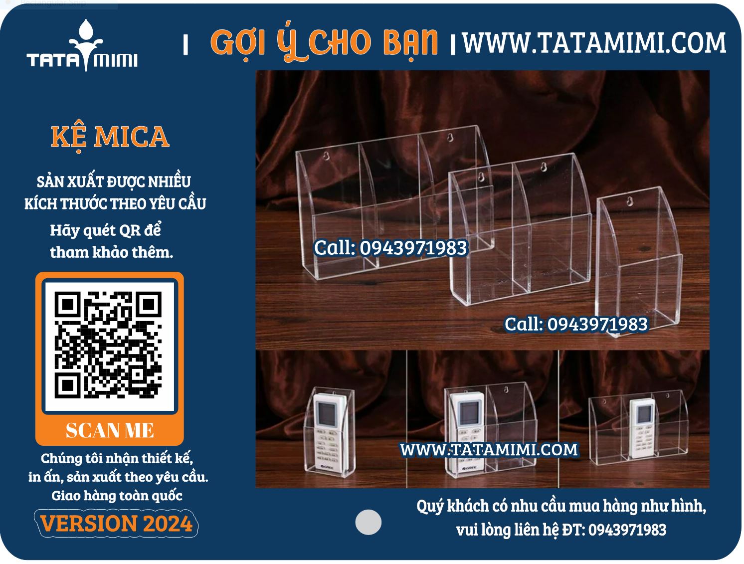 Kệ mica để điều khiển