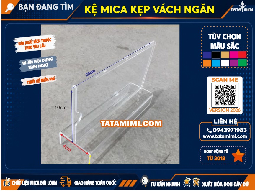Kệ Mica Kẹp Vách Ngăn văn phòng