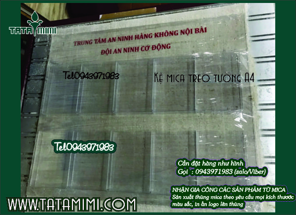 Kệ mica A4 treo tường 8 ô