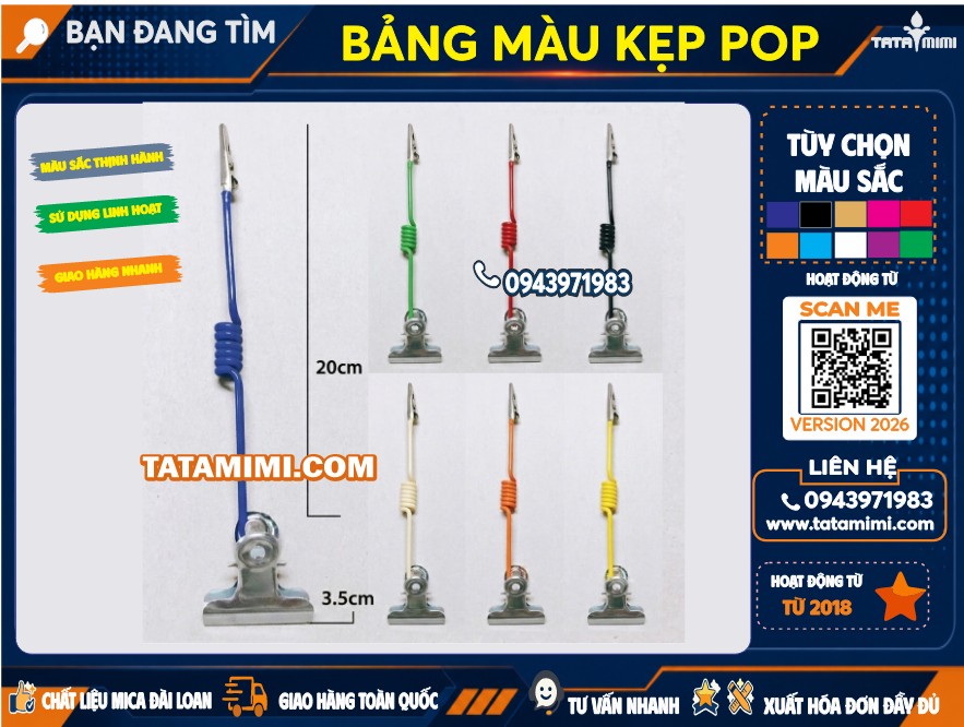 Kẹp POP Lò Xo Dây Xoắn 20cm