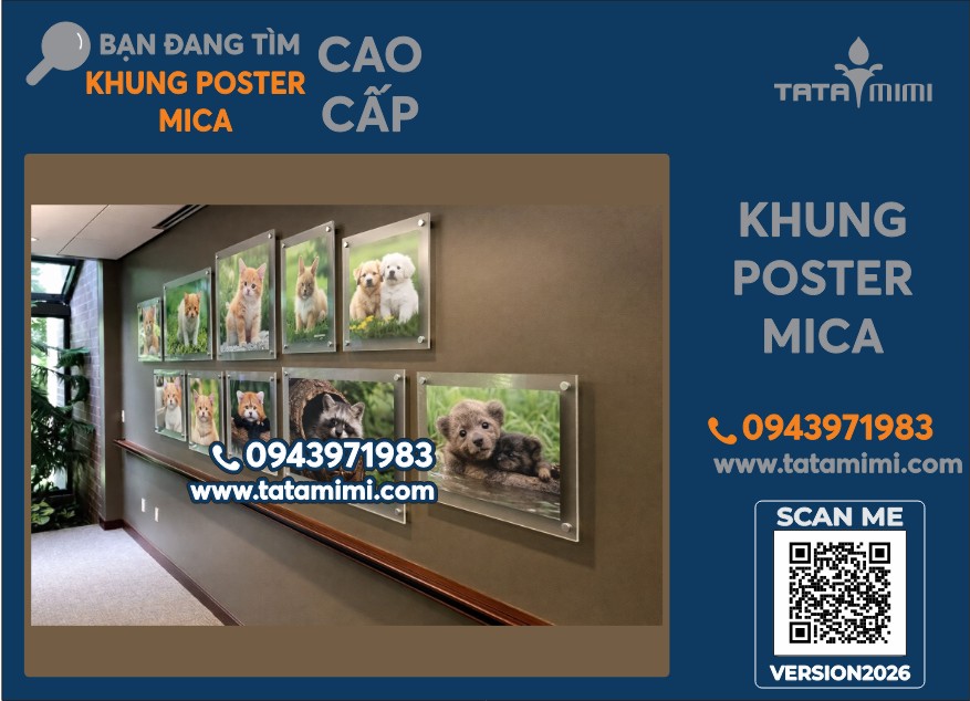 Khung mica treo tường 80x60 gia công theo yêu cầu