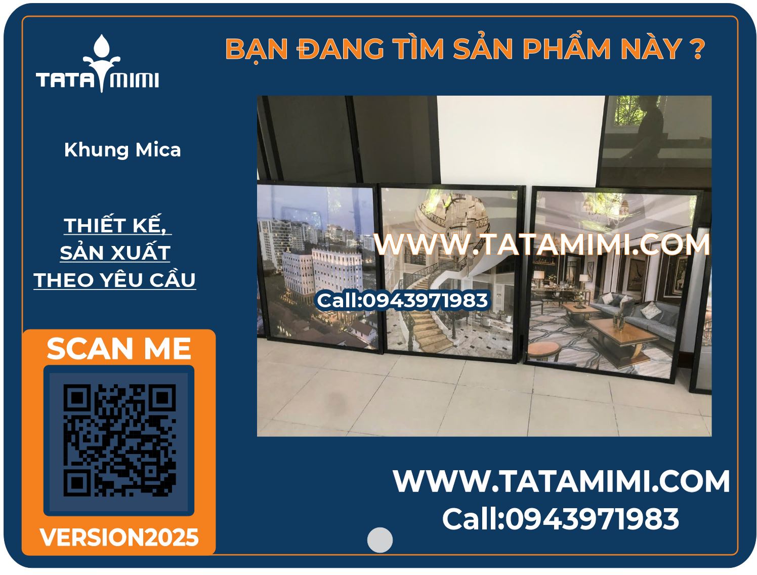 Khung mica 60x80 không đèn viền đen