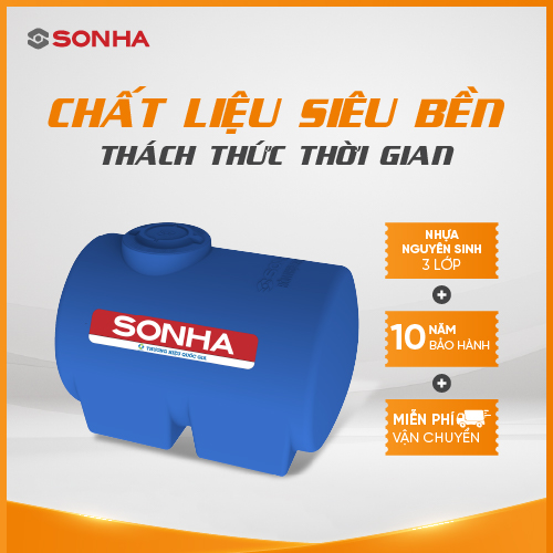 Bồn nhựa Sơn Hà mẫu ngang - 1.000L
