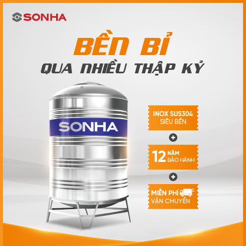 Bồn inox Sơn Hà mẫu đứng - 3.000 (F1140)