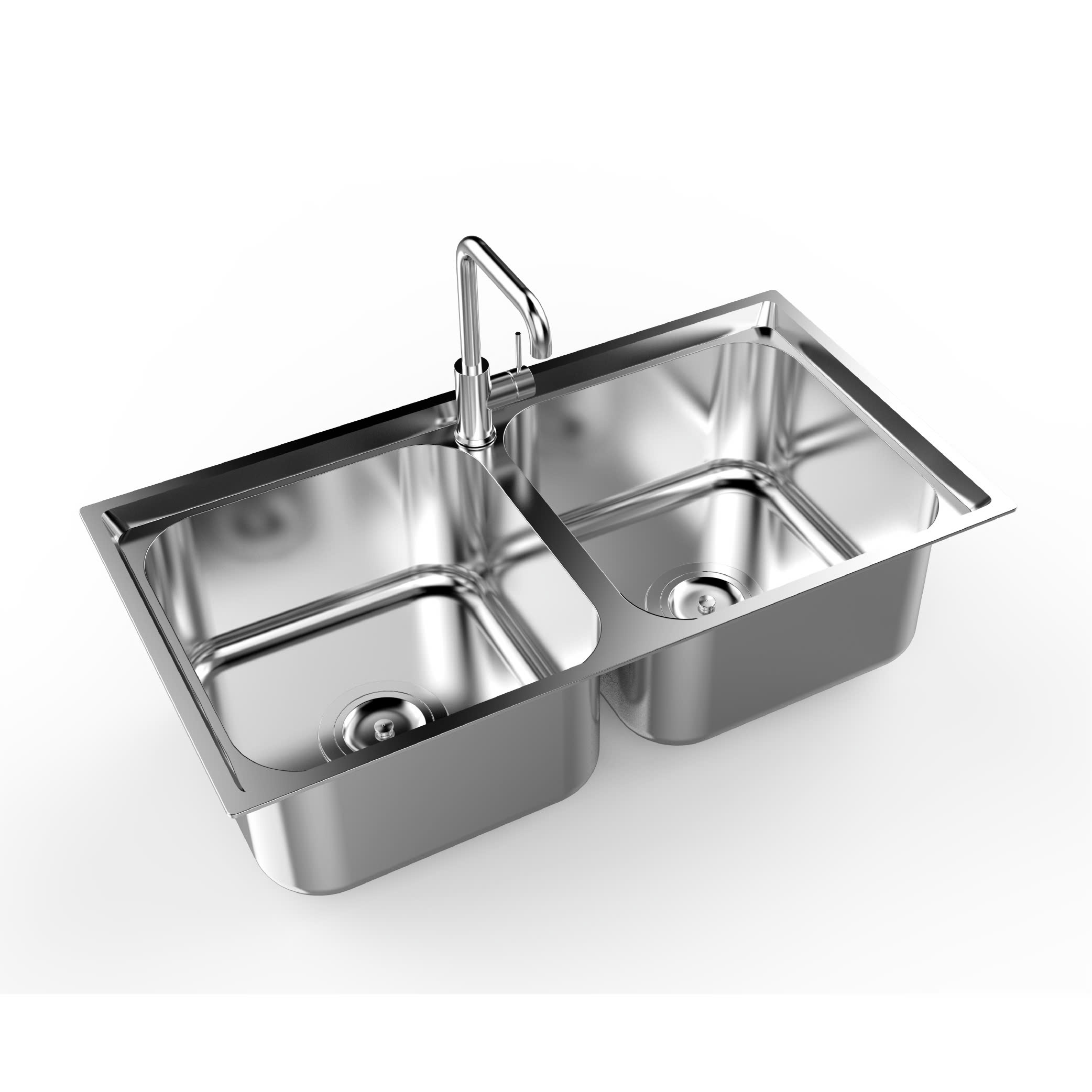 Chậu rửa bát inox cao cấp Sơn Hà 2 hộc cân - S82