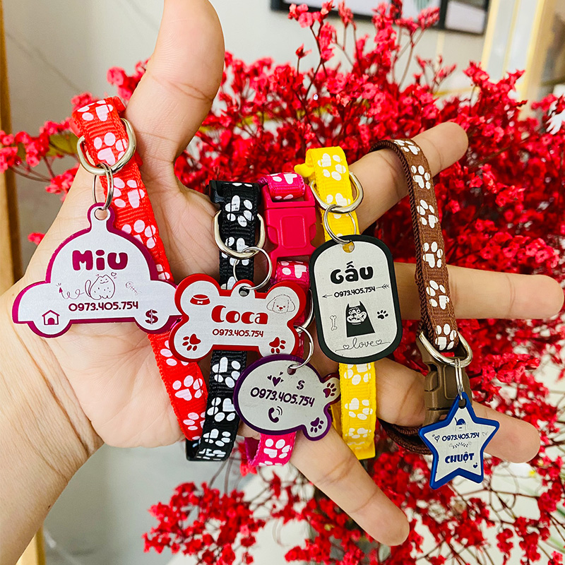 Bảng Tên Chó Mèo – Pettag - Khắc Theo Yêu Cầu – Thẻ Tên Thú Cưng Chống Thất Lạc