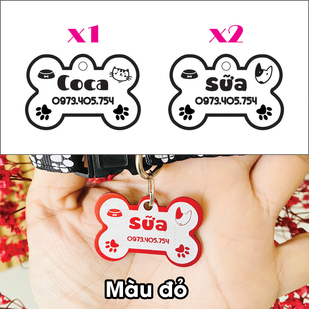 Thẻ Tên Hình Khúc Xương Cho Thú Cưng  MixASale