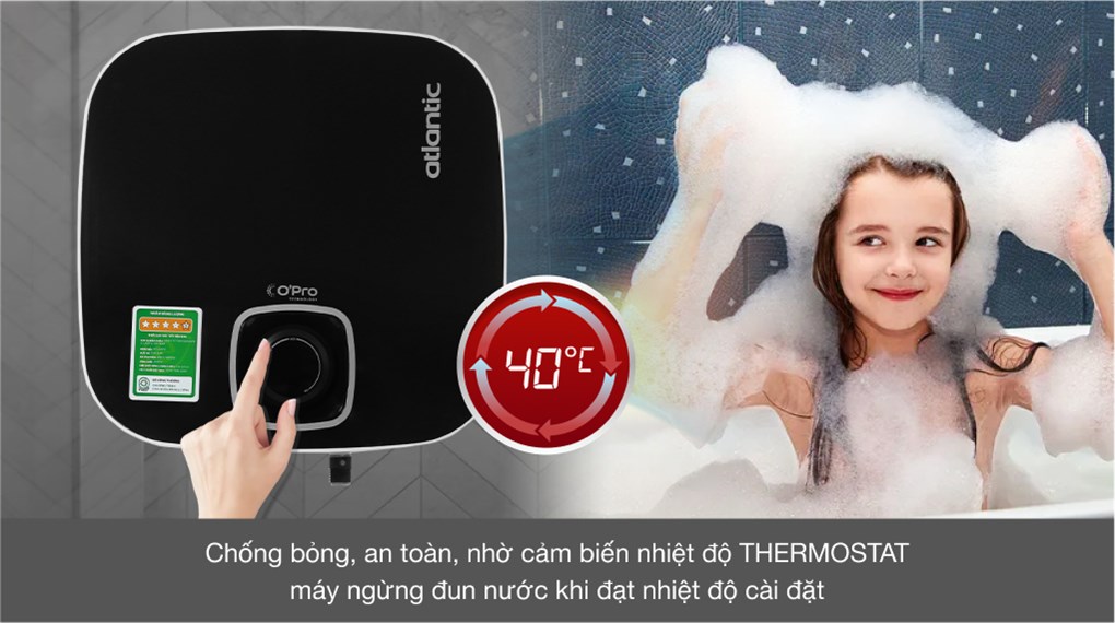 Bình Nóng Lạnh Atlantic 15 lít 2500W NANTO PLUS SWH 15A M-N2