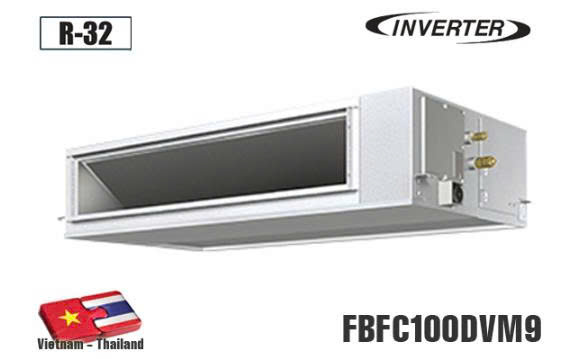 Điều hòa Daikin âm trần nối ống gió, 34.000BTU, inverter, 1 chiều lạnh, gas R32, FBFC100DVM9 / RZFC100EY1, 3 pha