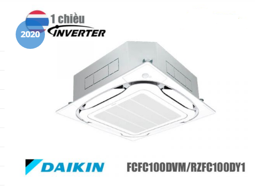Điều hòa âm trần Daikin inverter 1 chiều lạnh, gas R32 , điện 3 pha ,điều khiển dây, Model FCFC100DVM/RZFC100DY1