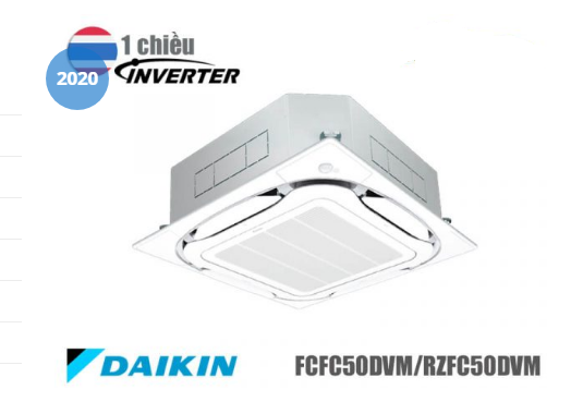 Điều hòa âm trần Daikin inverter 1 chiều lạnh, gas R32 ,điều khiển xa, Model FCFC50DVM/RZFC50DVM
