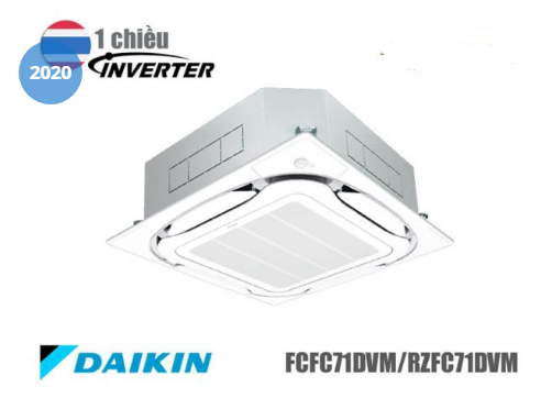 Điều hòa âm trần Daikin inverter 1 chiều lạnh, gas R32 ,điều khiển xa, điện 1 pha, Model FCFC71DVM/RZFC71DVM