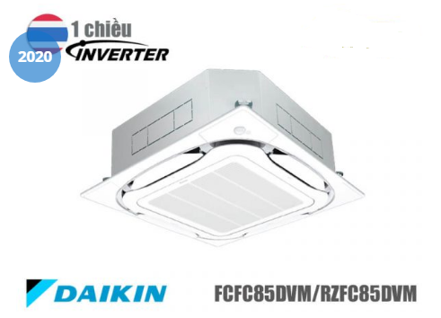 Điều hòa âm trần Daikin inverter 1 chiều lạnh, điện 1 pha,gas R32 ,điều khiển xa, Model FCFC85DVM/RZFC85DVM