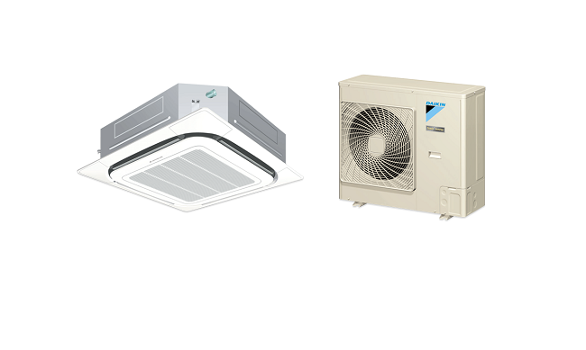 Điều hòa Daikin Âm trần Cassette, 42000BTU, 1 chiều, điều khiển từ xa, gas R410A. Model: FCNQ42MV1/RNQ42MY1
