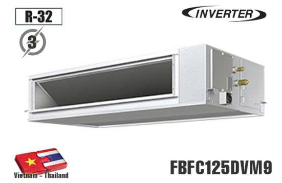Điều hòa Daikin âm trần nối ống gió, 42.000BTU, inverter, 1 chiều lạnh, gas R32, FBFC125DVM9 / RZFC125EY1, 3 pha